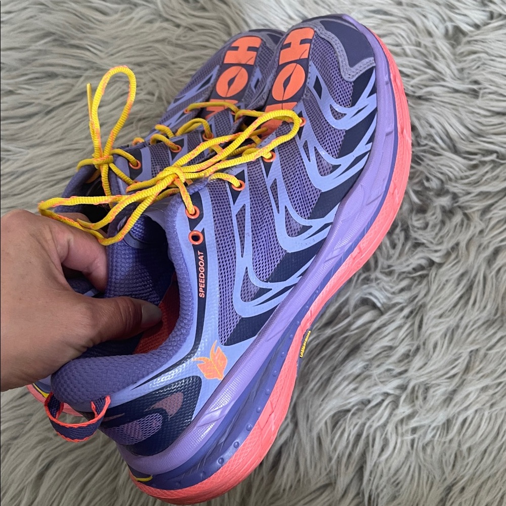 Hoka Purple Coral Yellow Speedgoat Women's Trail Shoes
(9.5) - Picture 5 of 15